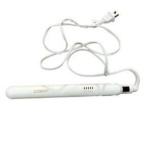 Conair 1" Ceramic Flat Iron Hair Straightener White CS221N Travel Size Tested